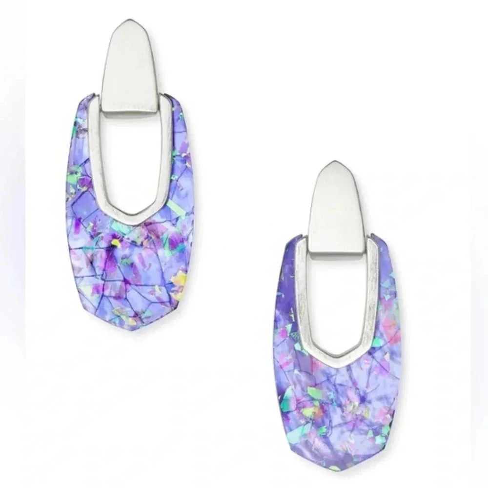 Kendra Scott Lilac Illusion Kailey Drop Earrings - Picture 2 of 7